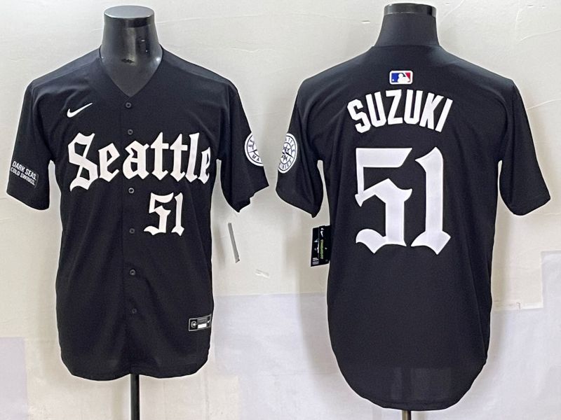 Men 2025 Seattle Mariners #51 Suzuki Five generations Joint Name Nike MLB Jersey style 9